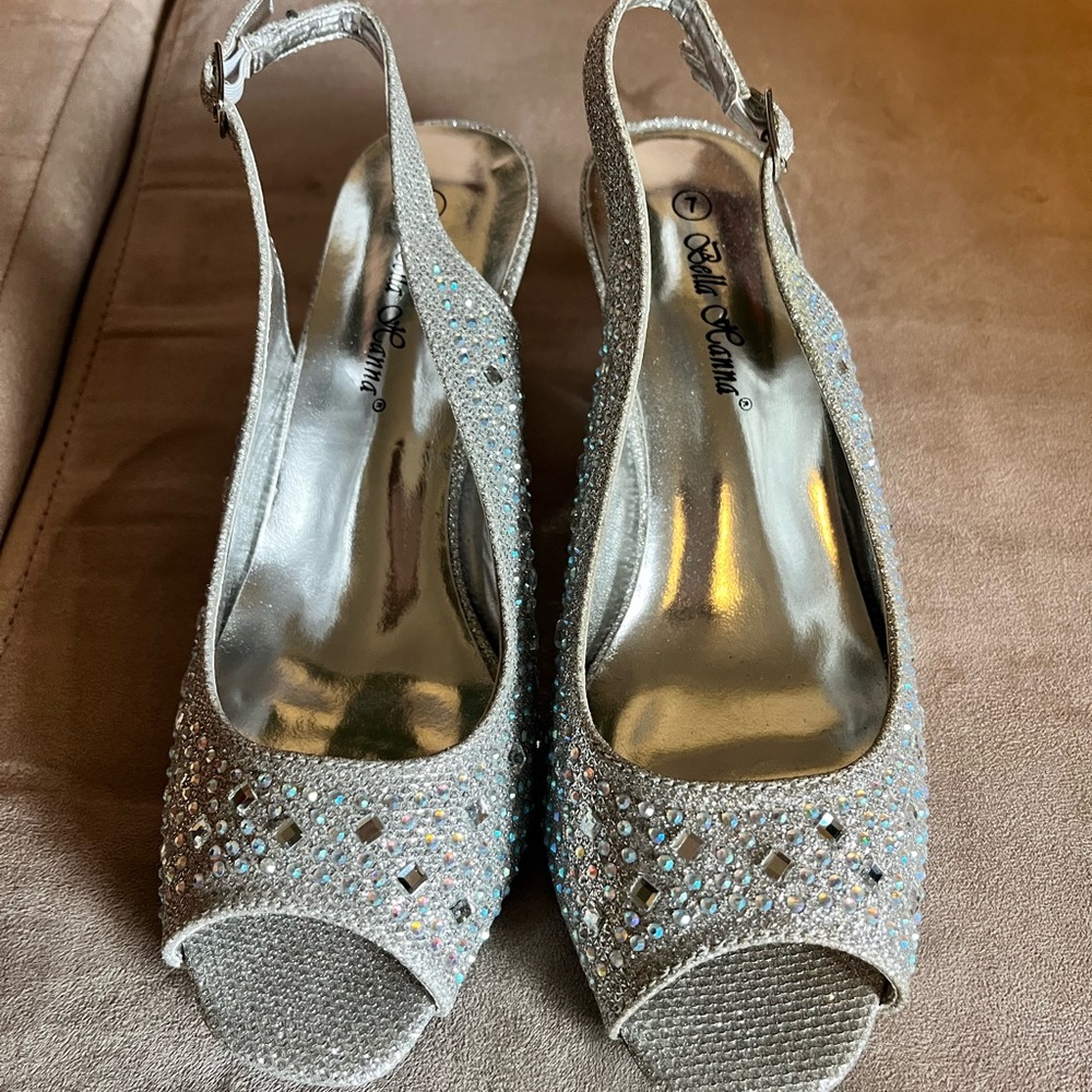 Bella Hanna Slingback Silver Women's Heels
